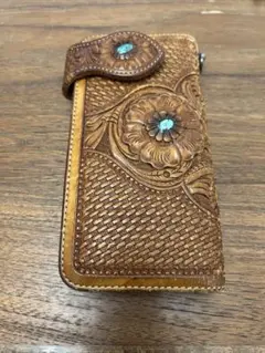 ファニー　窪田クラフト　カービングウォレット　ターコイズ　シルバー925 mudmonkey_z-cbt