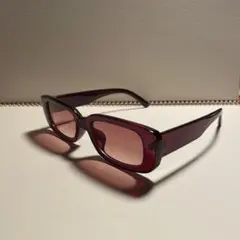 ブラウンスクエア型 サングラス　ヴィンテージ　男女兼用