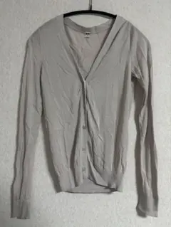 【UNIQLO】グレー 長袖カーディガン