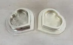 ハート型　シルバー　ジュエリーボックス　小物入れ　アクセサリーボックス　2個