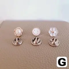 ピンバッジ ピンズ ブローチ フラワー ゴールド 3個セット G