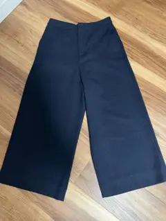 インディヴィ【マシンウォッシュ】リネン調ワイドパンツ