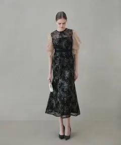 美品✨️Leja フラップデザインフラワースパンコールAラインワンピース