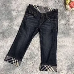 バーバリーブルーレーベル ワンポイントデニムクロップドパンツ　24インチ