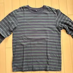 UNIQLO 長袖カットソー 160 ネイビー、グリーンストライプ