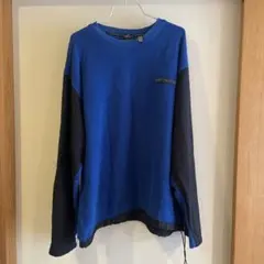 DKNY JEANS スウェット ブルー ブラック バイカラー　Lのサムネイル