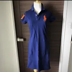 ラルフローレン☆ ポロ ワンピース ネイビー×オレンジ
