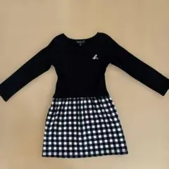 黒と白のチェック ワンピース