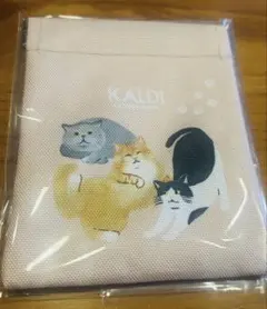KALDI カルディ猫 ぱっちんポーチ ピンク