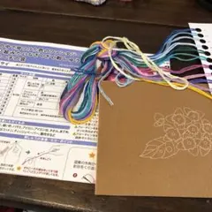 フェリシモ ぬり絵みたいなざくざく刺しゅうブローチの会 あじさい