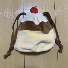 さくらんぼ　プリン　巾着　喫茶店　小物入れ　ポーチ　もちもち喫茶ダイカット巾着