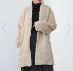 BEAMS ノーカラーボアコート