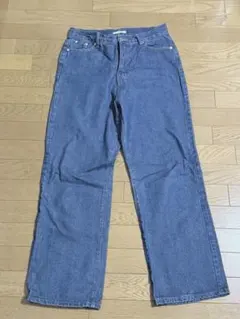 大きいサイズXLo2garden ワイドデニムパンツ インディゴブルー美品