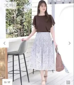 ♥新品未使用♥★anysis★フラワーレーシーオパールスカート(ブルー系)