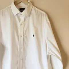 【美品】POLO RALPH LAUREN ホワイト長袖シャツ　オーバーサイズ
