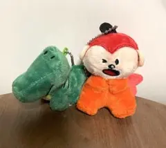 たべっ子どうぶつ　マスコット　わに　さる　2点セット