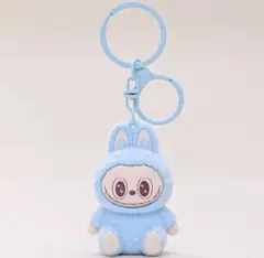 【新品未使用】【送料込】ラブブぬいぐるみキーホルダーブルー青×①