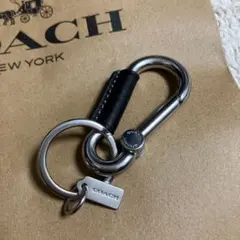 【正規品】COACH コーチ カラビナ キーホルダー キーリング ブラック
