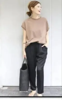DEUXIEME CLASSE★シルクサテンドロストパンツ　ブラック　38のサムネイル