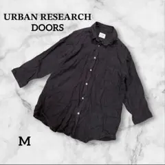 URBAN RESEARCH DOORS 黒 麻100% 7分袖シャツ Mサイズ