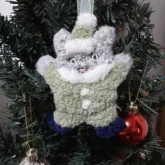 着膨れウサギのクリスマスオーナメント