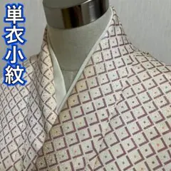 KJ489 準美品 単衣 小紋 身丈152.5cm 夏物 広襟 夏着物 正絹