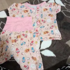 ピンク キャラクター柄 パジャマ 上下セット 80アンパンマン