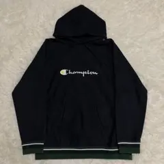 《美品人気早い者勝ち》チャンピオンリバースウィーブパーカー刺繍ビッグロゴネイビー