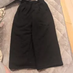 【新品未使用】UNIQLO 黒 ボアスウェット ワイドパンツ140