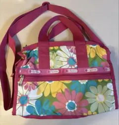 レスポートサック　スモールウィークエンダー　ボストンバッグ　花柄ピンク