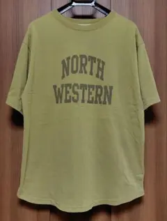 BEAUTY＆YOUTH プリント 半袖Tシャツ オリーブ色