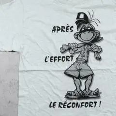 90s フランス製 HARRY GOLO キャラクター プリントTシャツ グレー