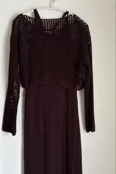 GU 2ピースニットキャミソール ワンピース　S