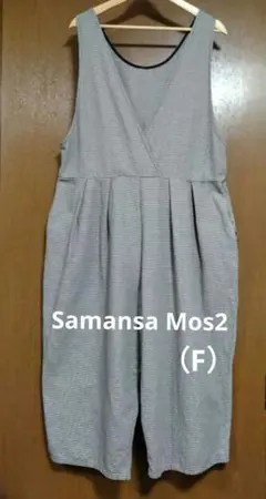 【SamansaMos2】千鳥柄2wayサロペット オールインワン（F）
