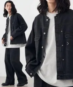 CUT OFF DENIM SET-UP S ブラック ジャケットのみのサムネイル