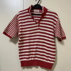 McGregor 半袖ポロシャツ M 赤と白のストライプ
