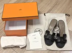 美品　HERMES オアジス　ブラック　サンダル　ミュール　36.5のサムネイル