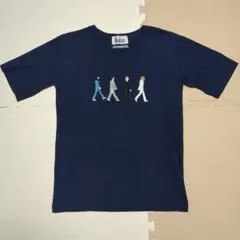 THE BEATLES エンブロイダリー Tシャツ 半袖 ネイビーMのサムネイル
