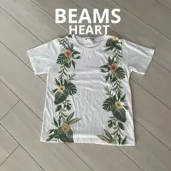 BEAMS HEART ビームスハート　フラワープリント 半袖Tシャツ　白