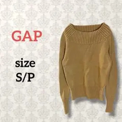 ギャップ【S/P】ボートネックリブニット ブラウン コットン ストレッチ 無地のサムネイル