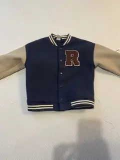 H&M ベビー スタジャン ネイビー ベージュ Rワッペン