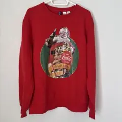 H&Mコカコーラ サンタクローストレーナー スウェット　裏起毛　レッド　Mサイズ