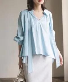 NOBLE ギャザーボウタイブラウス
