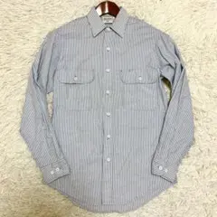 プレンティス 90s ワークシャツ ヒッコリー 米国製 ヴィンテージ 青 綿 春のサムネイル
