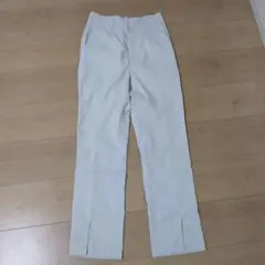 LOWRYS FARM ホワイト ストレートパンツ サイドポケット付き