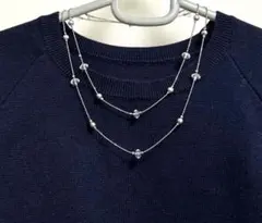 新品コムサデモード　2連ネックレス　シルバー系　COMME CA DU MODE