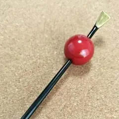 玉簪 玉かんざし 紅色 赤 とんぼ玉 一本挿し 着物 浴衣 ゆかた 京あめ