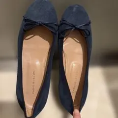 FABIO RUSCONI ネイビー フラットシューズ