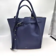 セリーヌ ビッグバッグ バケット ロングストラップ カーフレザー ブルーのサムネイル