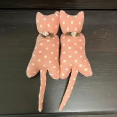 猫ちゃんクリップ ねこ洗濯バサミクリップ 猫カーテンクリップ 2匹